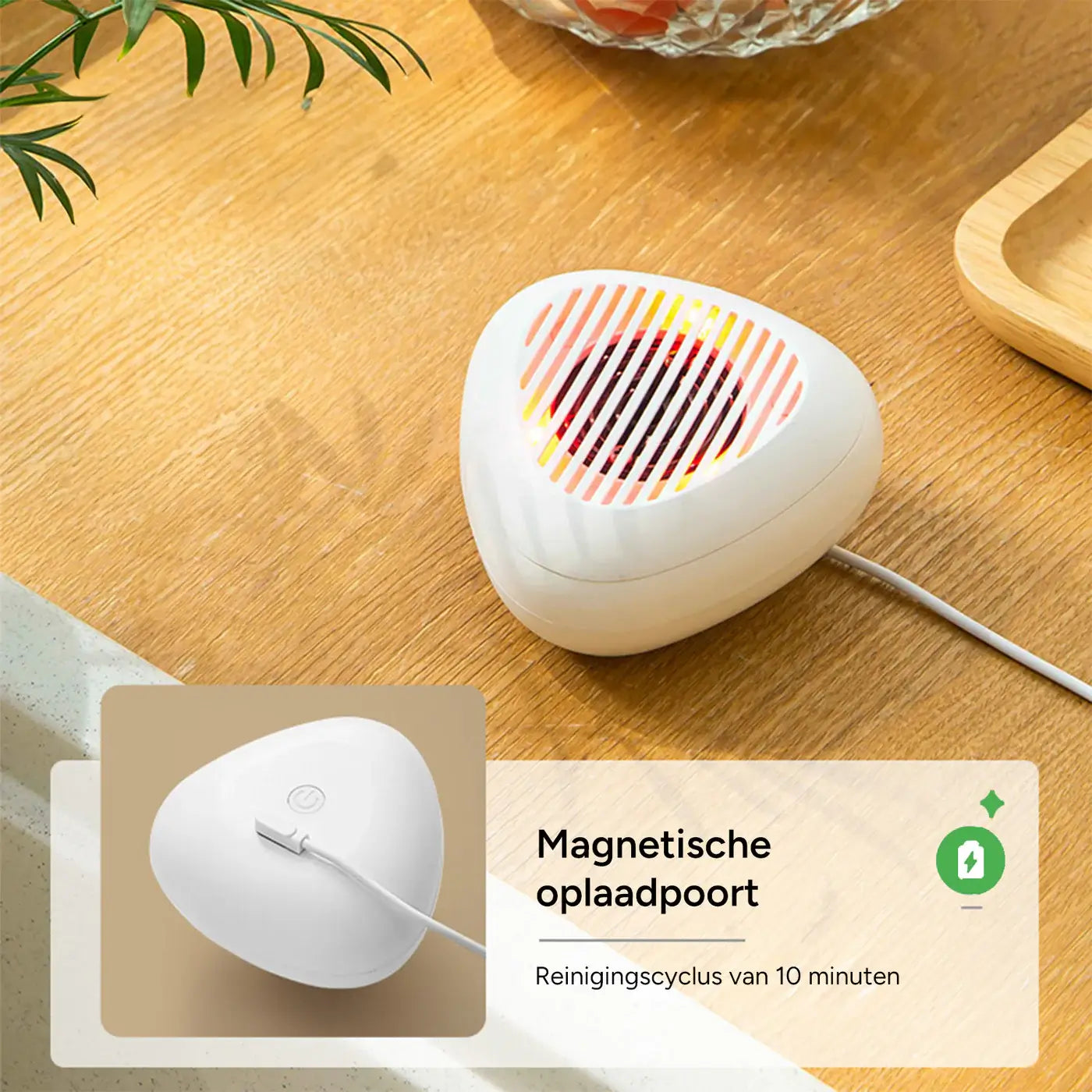 RinseIQ groente- en fruitreiniger met magnetische oplaadpoort en automatische reinigingscyclus van 10 minuten